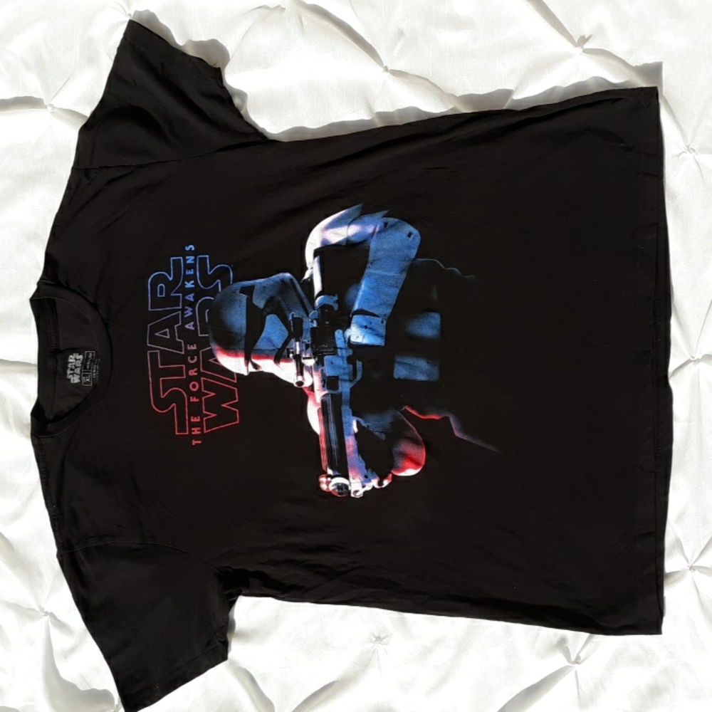 Star Wars XL The Force Awakens Stormtrooper Graphic Black Short Sleeve T-Shirt